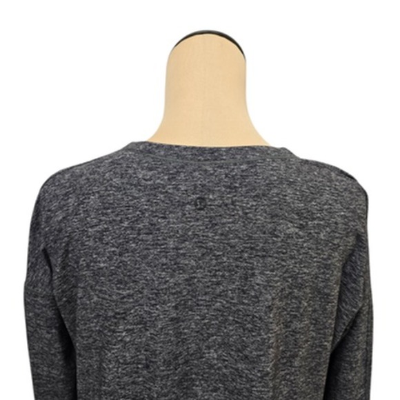 Lululemon‎ Shirt Womens 10 Gray Heather V Neck Long Sleeve Split Hem Yoga Casual - Picture 6 of 11